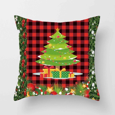 Housse de coussin de Noël Taie d'oreiller imprimée en lin