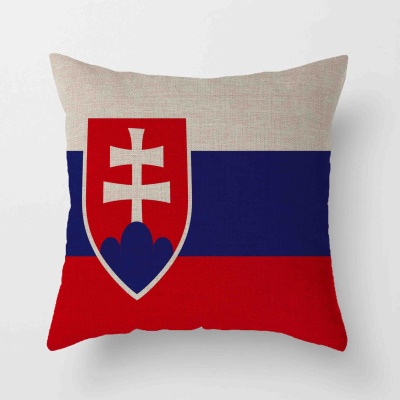 Housse de coussin  drapeau avec imprimé chiffré en lin
