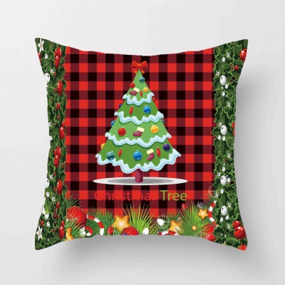Housse de coussin de Noël Taie d'oreiller imprimée en lin