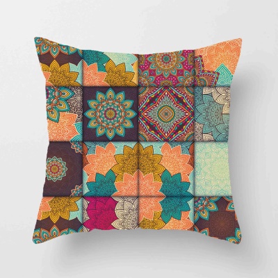 Housse de coussin imprimée imprimée en lin