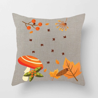 Housse de coussin  imprimée feuille d'érable colorée