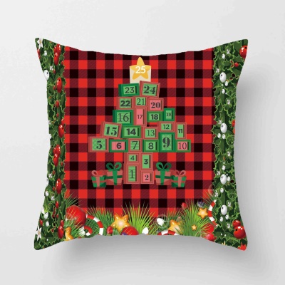 Housse de coussin de Noël Taie d'oreiller imprimée en lin