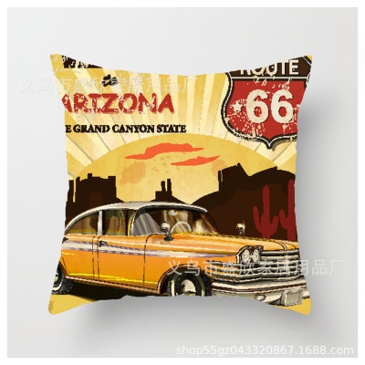 Housse de coussin  en lin pour oreiller de voiture classique