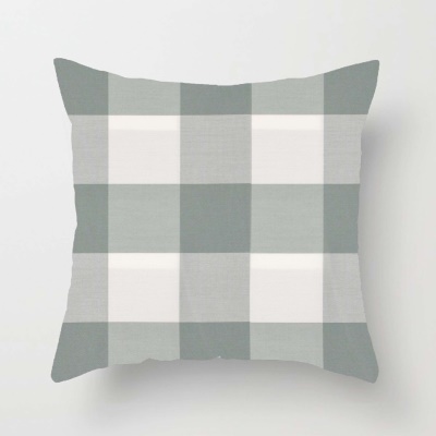 Housse de coussin imprimé double face pour taie d'oreiller à carreaux