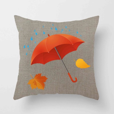 Housse de coussin  imprimée feuille d'érable colorée
