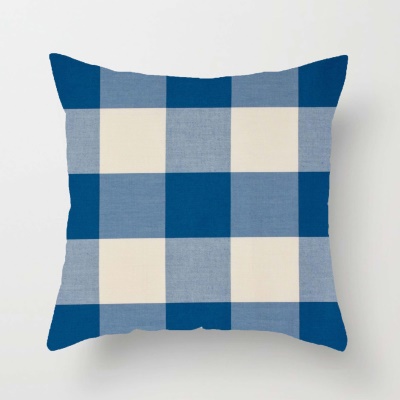 Housse de coussin imprimé double face pour taie d'oreiller à carreaux