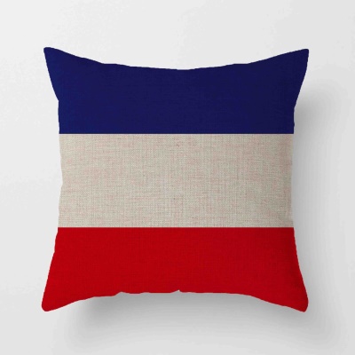 Housse de coussin  drapeau avec imprimé chiffré en lin