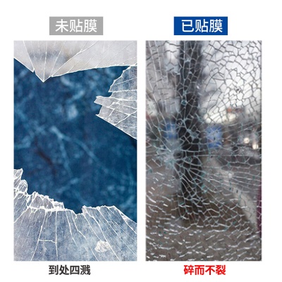 Autocollant de verre transparent incolore antidéflagrant PVC