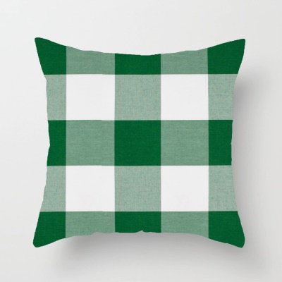 Housse de coussin imprimé double face pour taie d'oreiller à carreaux