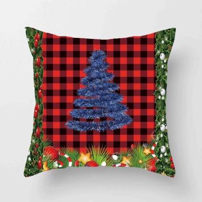 Housse de coussin de Noël Taie d'oreiller imprimée en lin