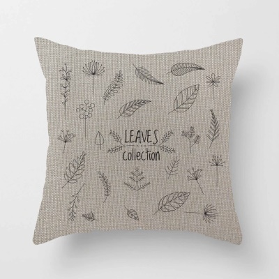 Housse de coussin  imprimée feuille d'érable colorée