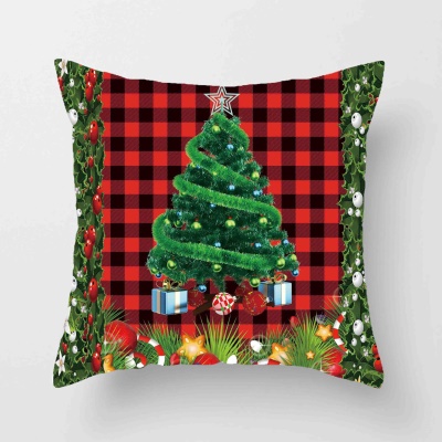 Housse de coussin de Noël Taie d'oreiller imprimée en lin