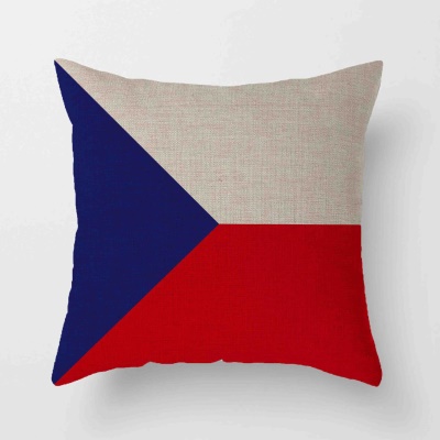 Housse de coussin  drapeau avec imprimé chiffré en lin