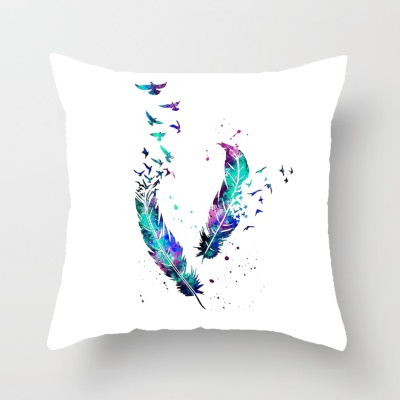 Taie d'oreiller en plumes avec impression de velours en cuir de pêche