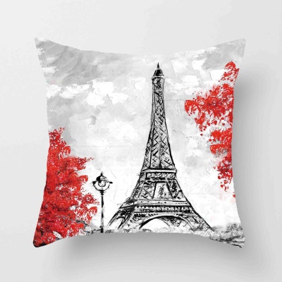 Housse de coussin imprimée imprimée en lin