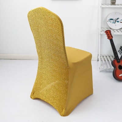 Housse de chaise en soie brillante patchwork polyester entièrement enveloppé