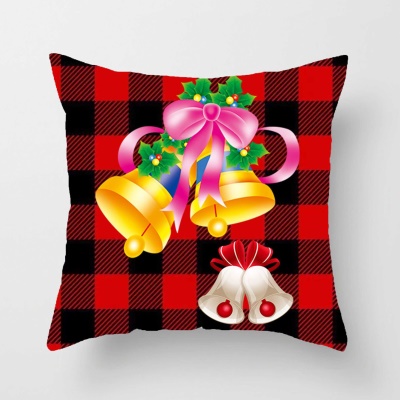 Housse de coussin à carreaux imprimée double face
