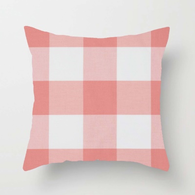 Housse de coussin imprimé double face pour taie d'oreiller à carreaux