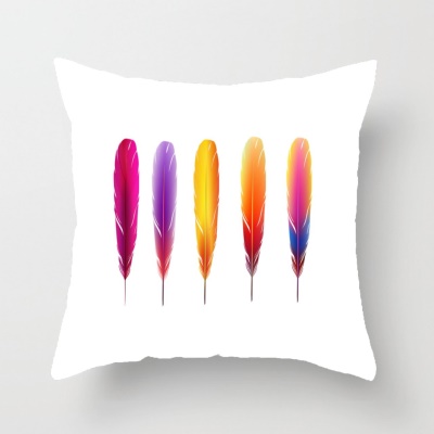 Taie d'oreiller en plumes avec impression de velours en cuir de pêche