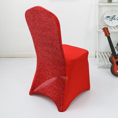 Housse de chaise en soie brillante patchwork polyester entièrement enveloppé