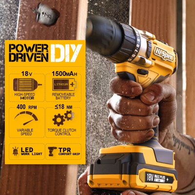 Hi-Spec Outils Jeu de 81 pièces pour perceuses électriques au lithium 18V Outils de quincaillerie
