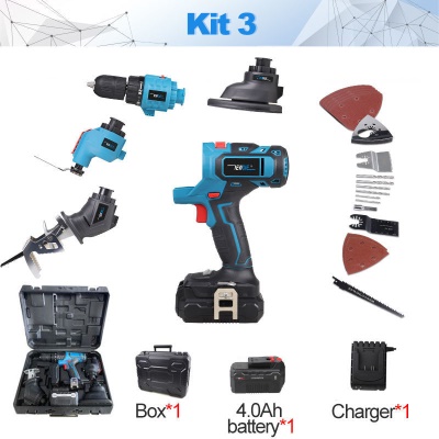 Ensemble combiné foreuse électrique rechargeable-lithium électrique 1/2 électrique