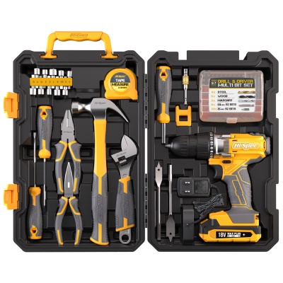 Hi-Spec Outils Jeu de 81 pièces pour perceuses électriques au lithium 18V Outils de quincaillerie