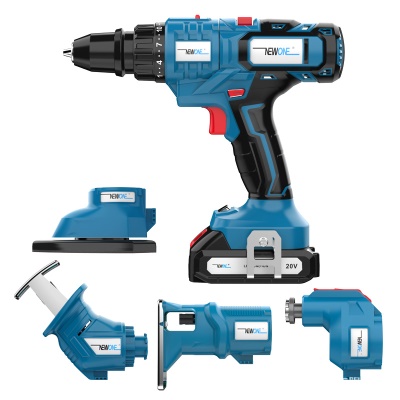 Newone Ensemble de combinaison d'outils électriques 1 perçeuse  électrique multifonctionnelle , 1 chargeur, 5 en 1