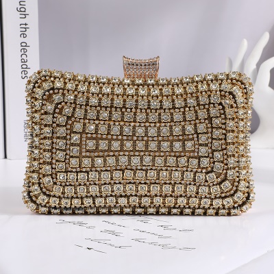 Sac de dîner avec poignée en diamant artificiel