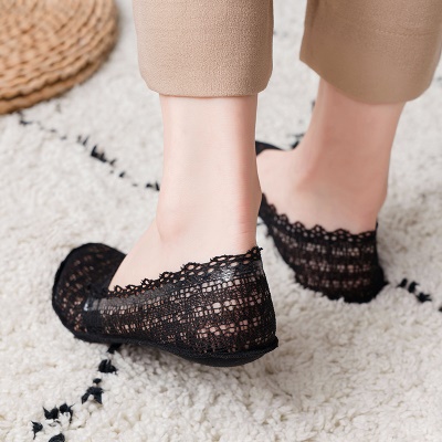 Chaussettes femme en dentelle Silicone antidérapant bouche peu profonde