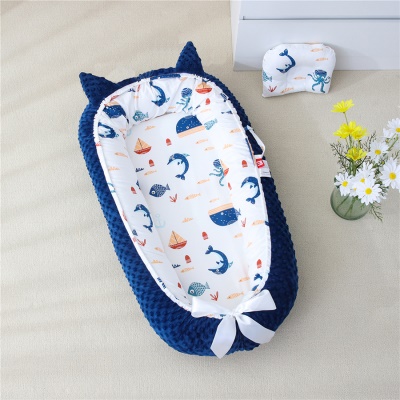 Lit de bébé Doudou en velours arc pliable et portable