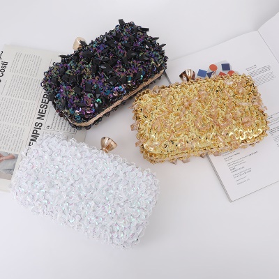 Sac de soirée pour femmes avec paillettes et doublure en diamant
