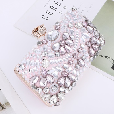 Sac de soirée pour femme sac chaîne épaule unique diamant artificiel satin