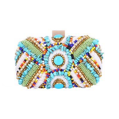 Sac de soirée pour femmes couleur incrusté de diamants mono-talon chaîne