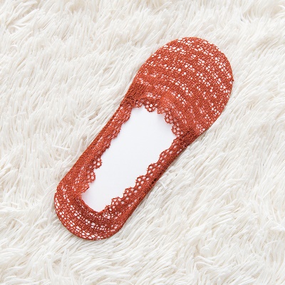 Chaussettes femme en dentelle Silicone antidérapant bouche peu profonde