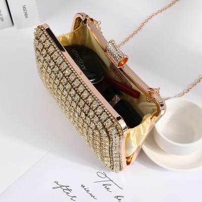 Sac de dîner avec poignée en diamant artificiel