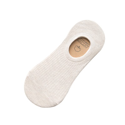 Chaussettes femmes bande verticale en silicone antidérapant à bouche peu profonde chaussettes en coton