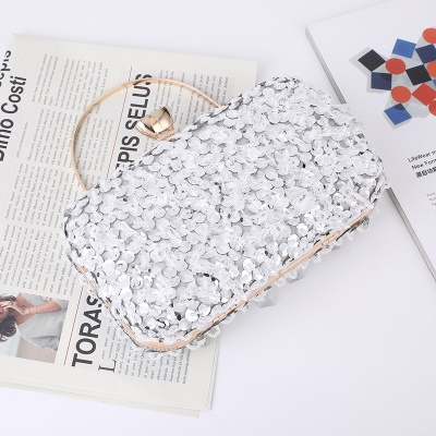 Sac de soirée pour femmes avec paillettes et doublure en diamant