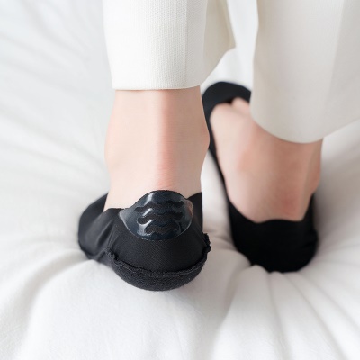 Chaussettes pour femmes Silicone antidérapant bouche peu profonde fond de coton