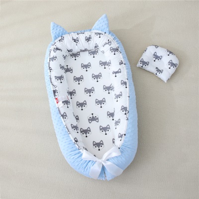 Lit de bébé Doudou velours pliant portatif avec courtepointe