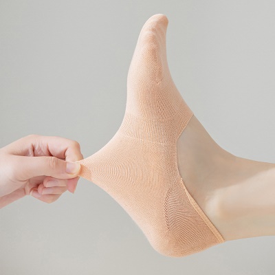 Chaussettes femmes en coton peigné maille peu profonde antidérapante