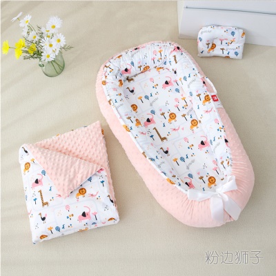 Lit bébé doudou velours portatif avec couette