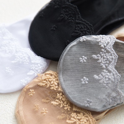 Chaussettes pour femmes dentelle filet découpé ouverture superficielle