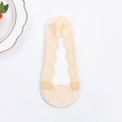 Chaussettes pour femmes dentelle dentelle fond de coton talon de silicone