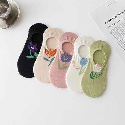Chaussettes pour femmes Tulip Flower Cotton