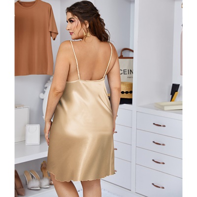 Pyjama femme loose bretelles or