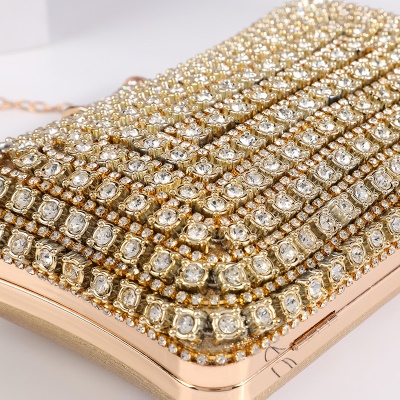 Sac de dîner avec poignée en diamant artificiel