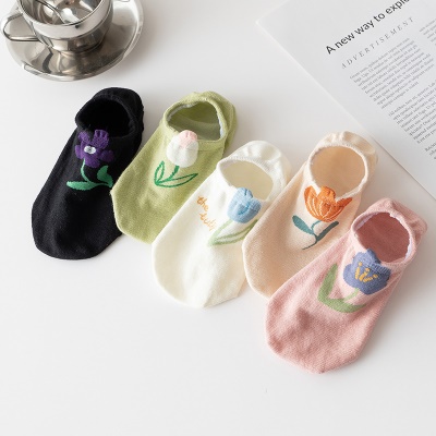 Chaussettes pour femmes Tulip Flower Cotton