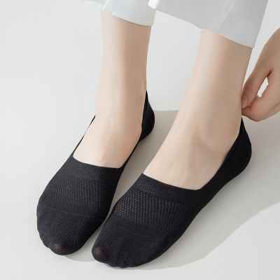 Chaussettes femmes en coton peigné maille peu profonde antidérapante
