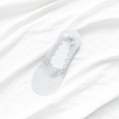 Chaussettes femmes feuille de saule dentelle silicone antidérapant